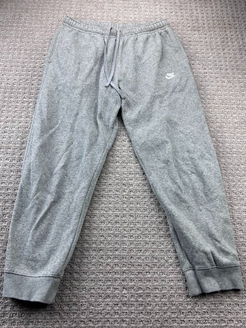 Nike Sweat Pants Men XL Gray Adjustable Stretch Waist Embroidered Logo Swoosh